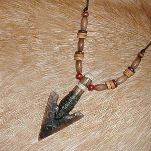 Large flint arrowhead necklace - Primitive Technology UK